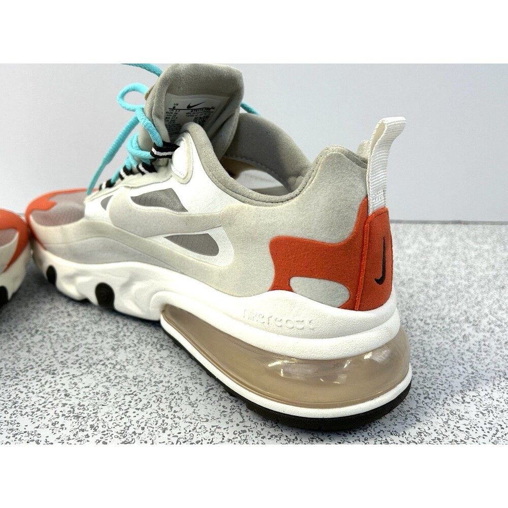 Nike Air Max 270 React Women's Size 8 Running Shoes Beige Chalk Orange - Picture 12 of 14